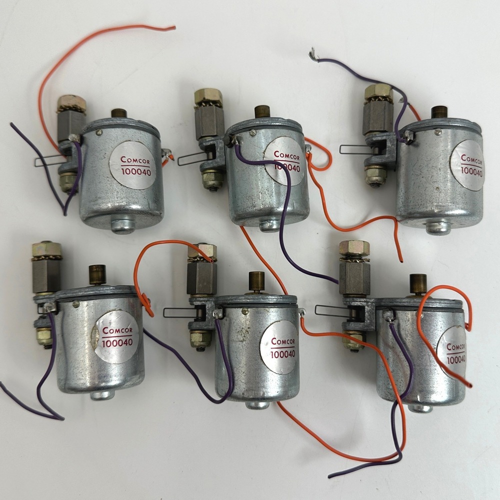 COMCOR 100040 Solenoid Actuators Lot of 6 Vtg Electromechanical Parts Untested